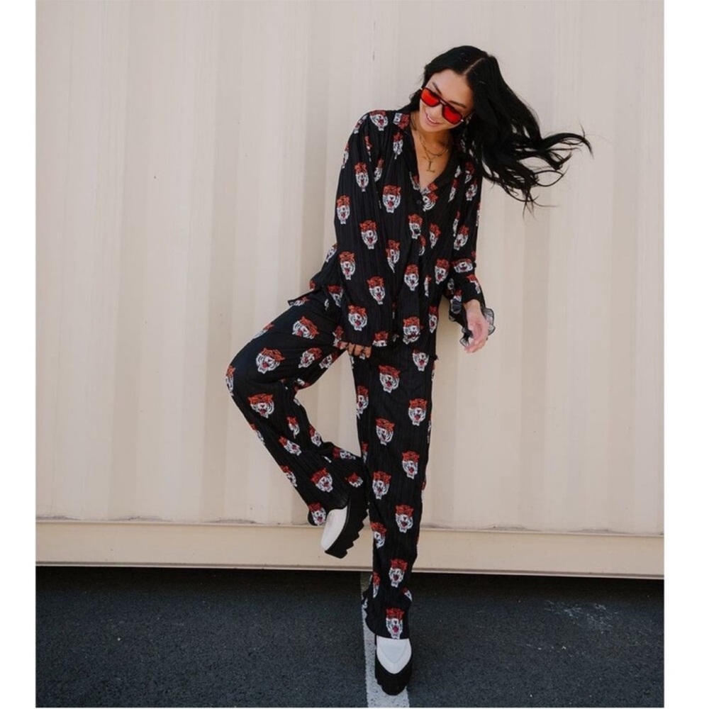 Dressed in Lala Plisse Tiger Pants (PANTS ONLY) in M